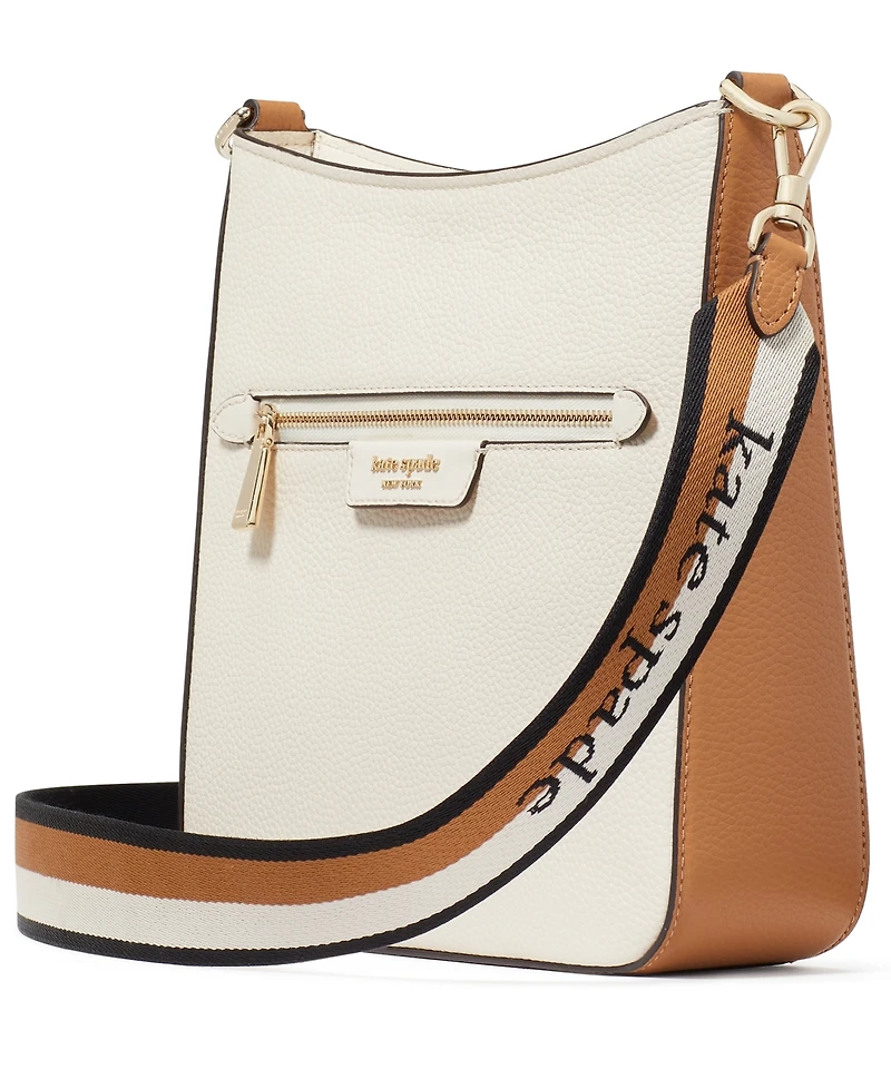 kate spade new york Hudson Colorblocked Pebbled Leather Small Messenger Crossbody