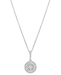 Diamond Double Halo 18" Pendant Necklace (1/4 ct. t.w.) in Sterling Silver, Created for Macy's