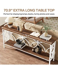 Tribesigns 70.9-Inch Narrow Sofa Table, Industrial Long Table Behind Couch for Entryway, Living Room, Foyer, Unique Design