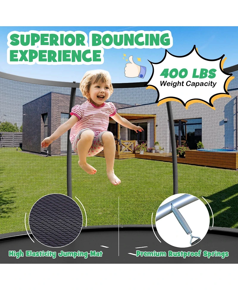 12FT Astm Approved Recreational Trampoline with Ladder