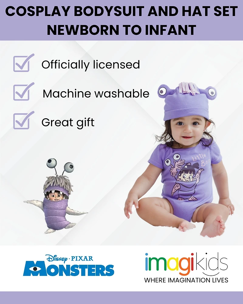 Monsters Inc. Baby Girls Boo Cosplay Bodysuit and Hat Set