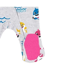 Baby Shark Girls Pinkfong 2 Pack Zip Up Sleep N' Play Coveralls