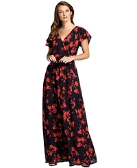 HotSquash London Women's Chiffon Wrap Top Maxi Dress
