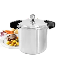 MegaChef 24 Quart Large Capacity Aluminum Stovetop Pressure Cooker/Canner for Induction and Gas Stove-Tops