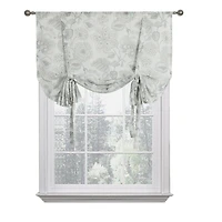 Kate Aurora Shabby Chic Floral Jacobean Sheer Single Tie Up Window Curtain Shade