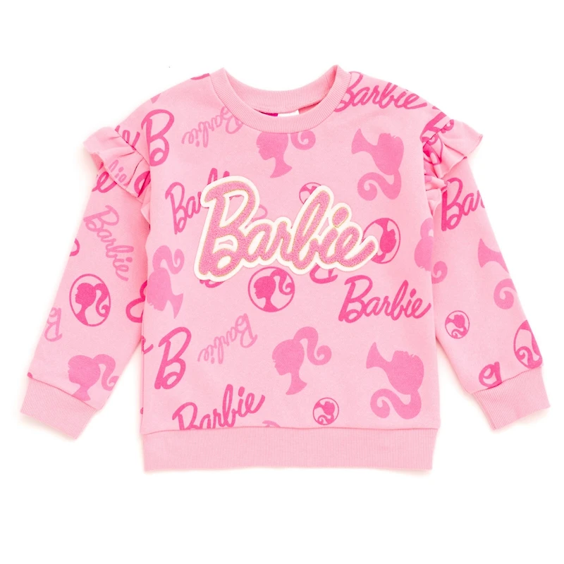 Barbie Little Girls Fleece Sweatshirt and Jogger Pants Outfit Set