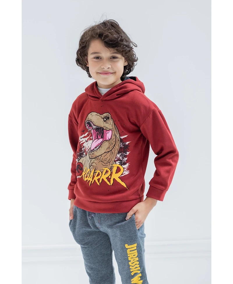 Jurassic Park Toddler Boys Jurassic World Jurassic World Dinosaur T-Rex Fleece Pullover Hoodie and Pants Outfit Set