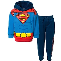 Justice League Boys Dc Comics Superman Batman Fleece Pullover Hoodie and Pants Outfit Set to