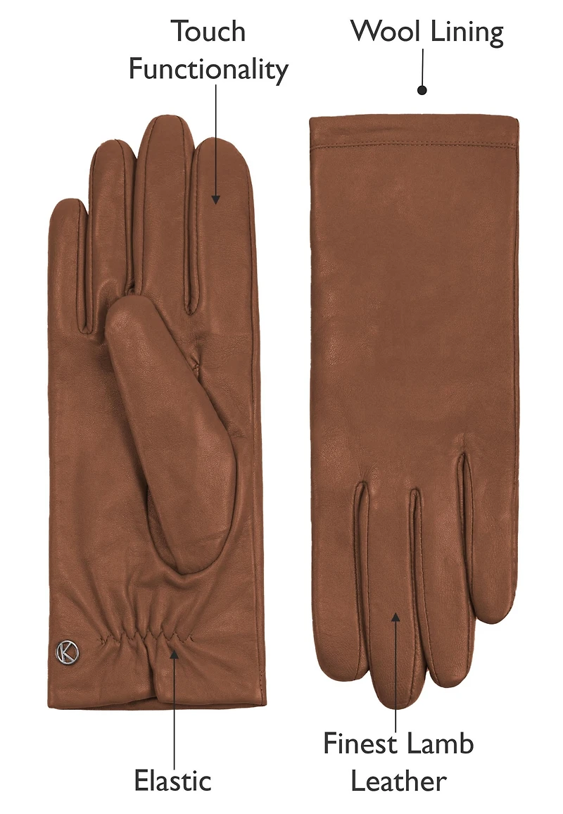 Women`s Premium Lamb Leather Touchscreen Gloves "Chelsea"