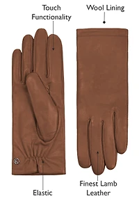 Women`s Premium Lamb Leather Touchscreen Gloves "Chelsea"