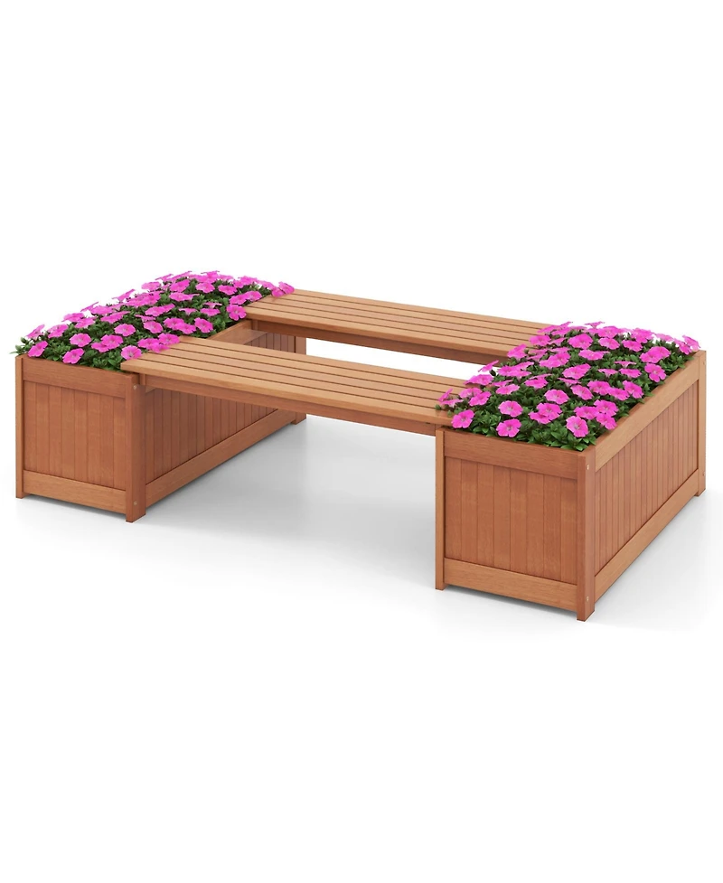 Skonyon Outdoor Plant Container with Seat for Garden Yard Balcony Deck