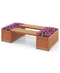 Skonyon Outdoor Plant Container with Seat for Garden Yard Balcony Deck