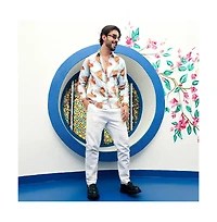 Men's Sienna Brown & Light Blue Marble Shirt
