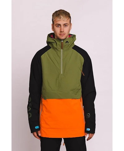Oosc Men's Snow Park Overhead Jacket - Orange & Khaki