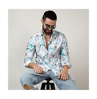 Men's Sky Blue & Ivory White Fluid Fade Shirt