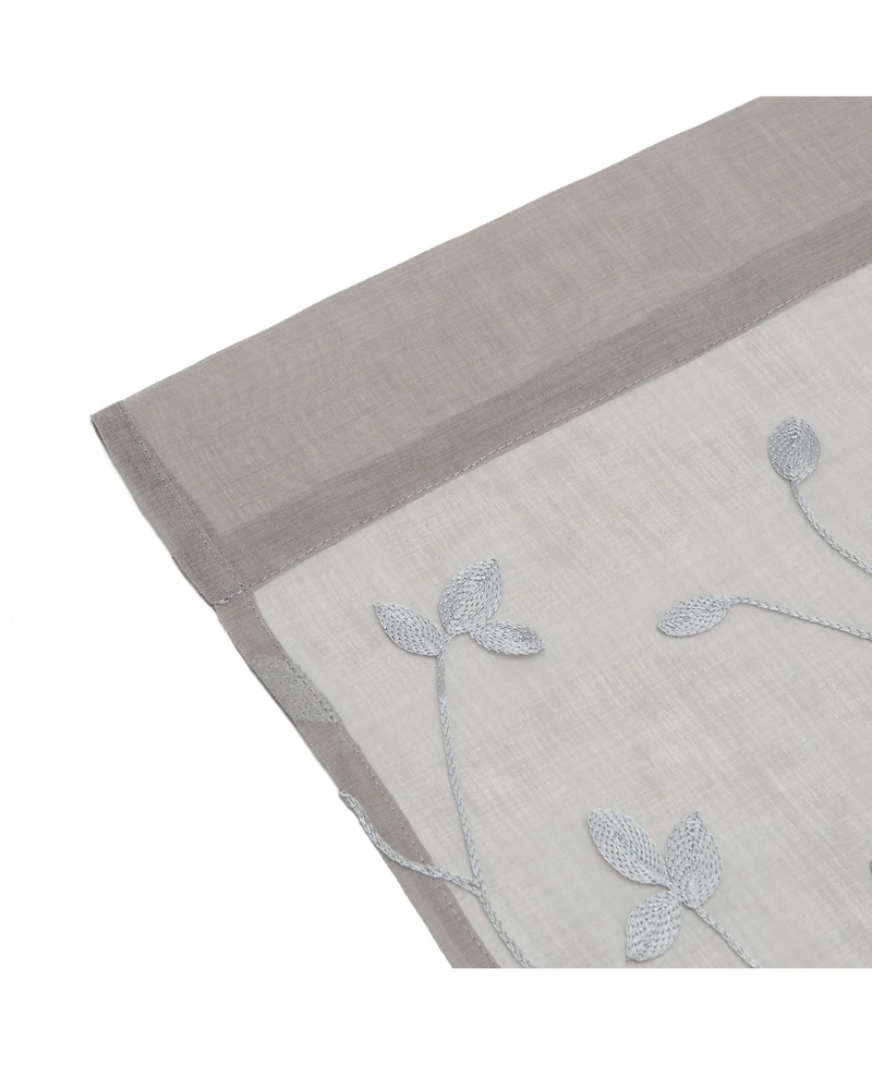 Chanasya Premium Embroidered Vine Curtains - Sheer for Living Room, Bedroom, Kitchen 52" x 96" White, 2 Panels