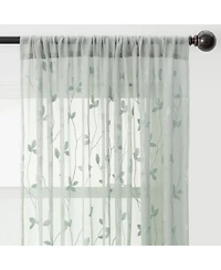 Chanasya Premium Embroidered Vine Curtains - Sheer for Living Room, Bedroom, Kitchen 52" x 84" White, 2 Panels
