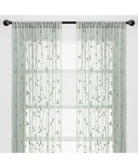 Chanasya Premium Embroidered Vine Curtains - Sheer for Living Room, Bedroom, Kitchen 52" x 108" White, 2 Panels