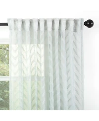 Chanasya Premium 2-Panel Moroccan Embroidered Design Textured Sheer Curtain Panels