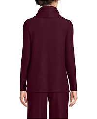 Lands' End Women's Cable Ottoman Relaxed Long Sleeve Cowl Neck Top