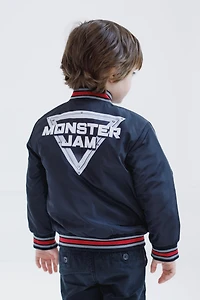 Monster Jam Toddler Boys Zip Up Varsity Bomber Jacket
