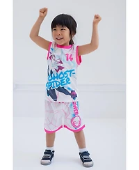 Marvel Girls Spider-Man Spider-Gwen Ghost Spider Tank Top and Bike Shorts to