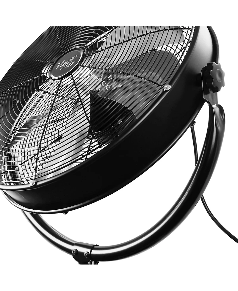 Vie Air 20 Inch Industrial 3 Speed Heavy Duty Powerful and Quiet Metal High Velocity 360 Degree Tilting Pedestal Drum Fan