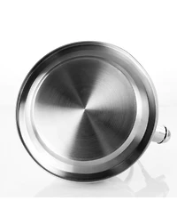 MegaChef 2.7 Quart Stovetop Whistling Kettle in Brushed Silver