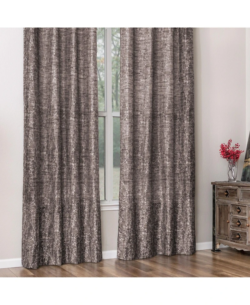 Chanasya Premium 2-Panel Floral Jacquard Textured Beige Curtains with Grommets for Windows Living Room Bedroom