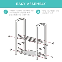 Best Choice Products 5-Piece Firewood Log Rack Holder Tools Set for Fireplace w/ Hook, Broom, Shovel, Tongs