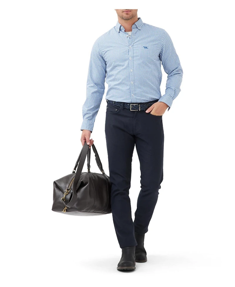 Rodd Gunn Men's Check Oxford Long Sleeve Slim Fit Shirt