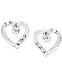 2-Pc. Set Diamond Heart Openwork Pendant Necklace & Matching Stud Earrings (1/6 ct. t.w.) in Sterling Silver
