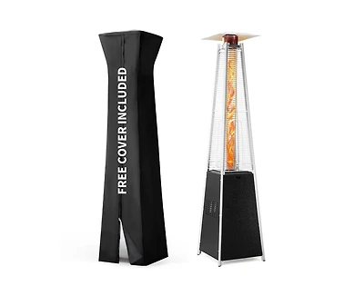 42000 Btu Outdoor Black Pyramid Patio Heater with Cover