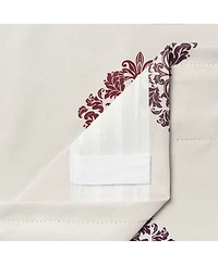 Chanasya Premium 2-Panel Ornamental Damask Room Darkening Curtains - 3-in-1 Back Tab, Rod Pocket, Ring Tab for Windows Living Bedroom