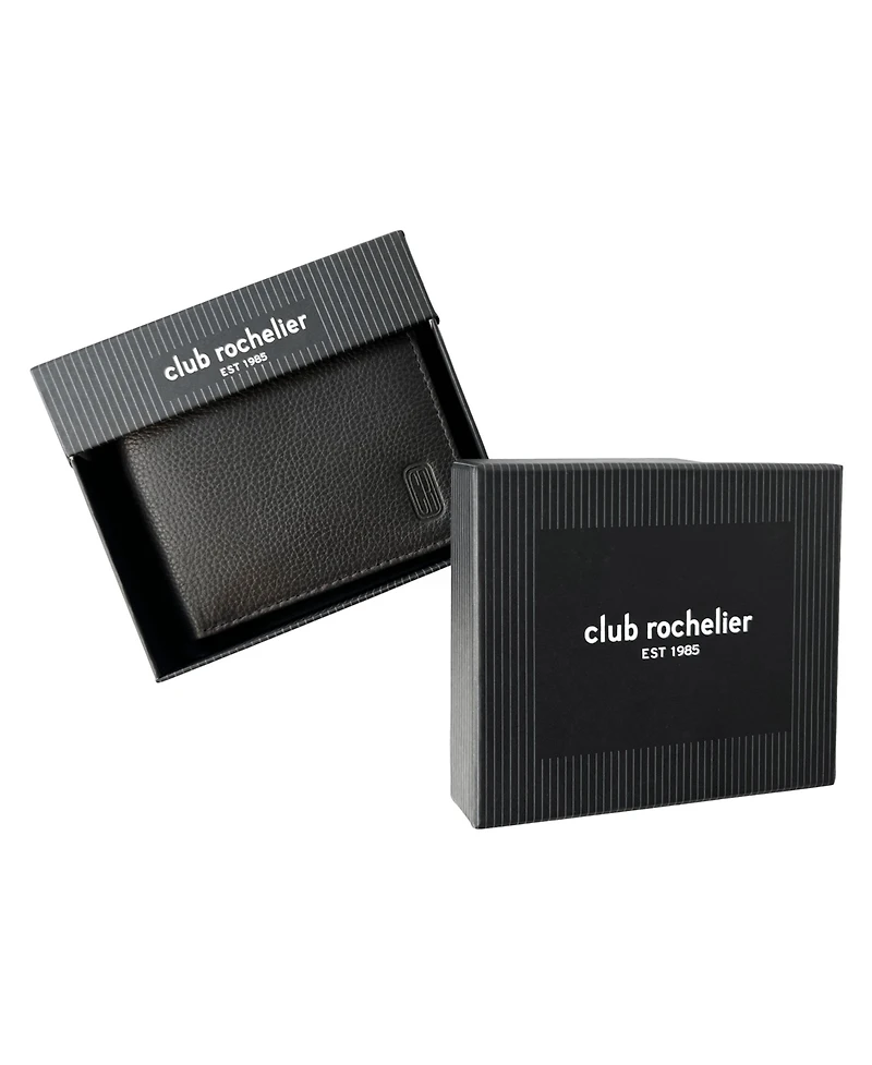 Club Rochelier Men's Slim Wallet with Zippered Pocket