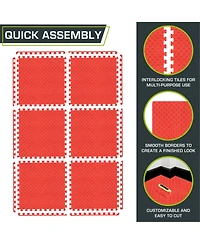 ProsourceFit Checkered Puzzle Exercise Mat 1-in, 24 Sq Ft - 6 Tiles