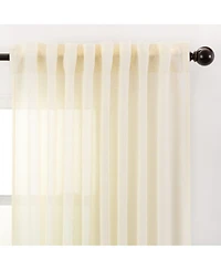 Chanasya Premium 2-Panel Faux Belgian Flax Textured Semi Sheer Curtains