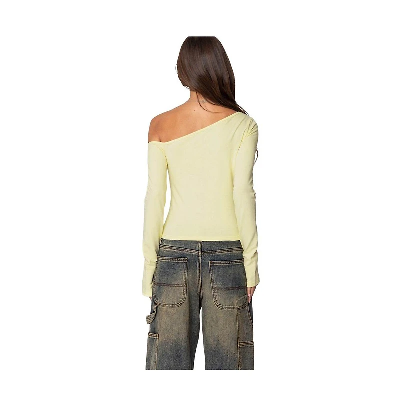 Edikted Womens Swan Asymmetric Top
