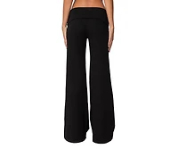 Edikted Womens Wide Leg Fold Over Pants