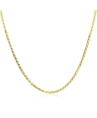 Bling Jewelry 2MM 040 Gauge Strong Gold Plated Sterling Silver Rope Link Chain Necklace 16 20 24 In