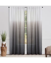 Chanasya Premium 2-Panel Gradient Ombre Faux Belgian Flax Semi Sheer Curtains