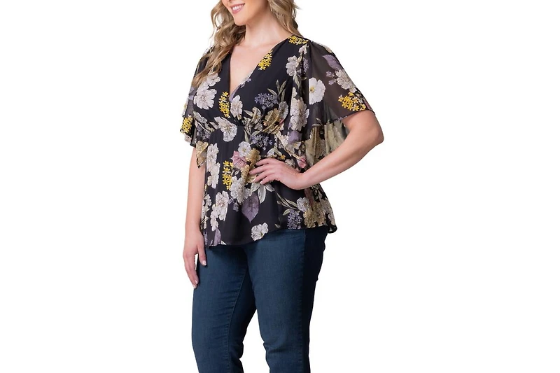 Kiyonna Plus Seaside Serenade Peplum Top