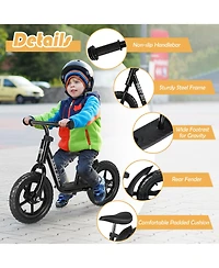 11'' Kids Balance Bike w/ Footrest No Pedal Toddler Training Bike