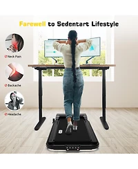 Redliro 2 in 1 Under Desk Folding Treadmills Walking Running Machine 7.6MPH for Home Office Black