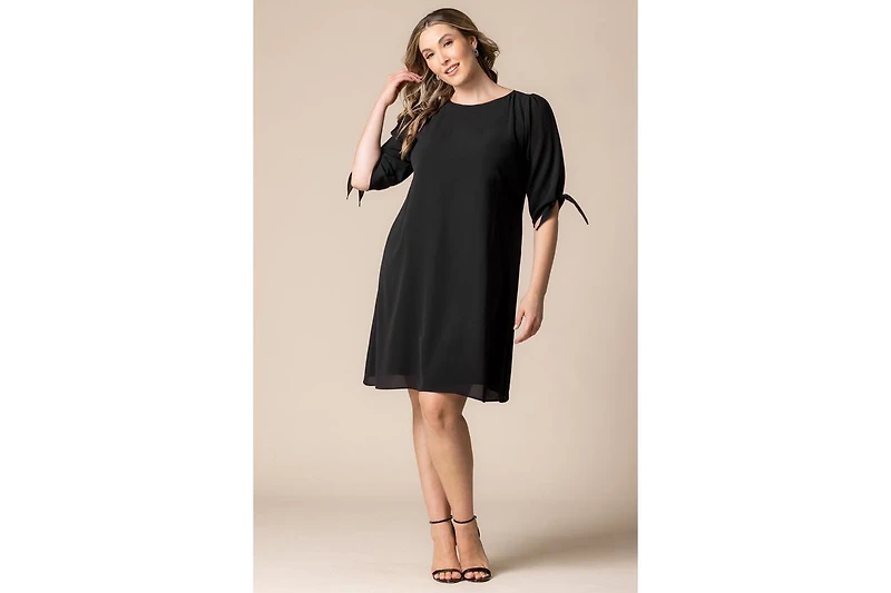 Kiyonna Plus Manhattan Shift Dress with Tie Sleeves