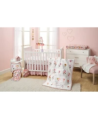 Lambs & Ivy Little Garden Ultra-Soft Pink Minky Floral Baby Changing Pad Cover