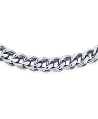 Bling Jewelry Classic Curb Chain Link Bracelet Solid Heavy Silver Gold Plated Stainless Steel 6MM