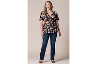 Kiyonna Plus Encore Short Sleeve Printed Top
