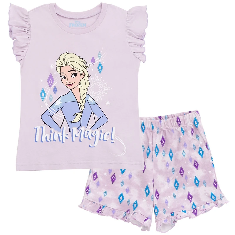 Frozen Toddler Girls Disney Princess Moana Belle Minnie Mouse Nightmare Before Christmas Tank Top and French Terry Shorts to