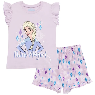 Frozen Toddler Girls Disney Princess Moana Belle Minnie Mouse Nightmare Before Christmas Tank Top and French Terry Shorts to